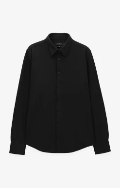 Czarna koszula slim fit w mikrowzór^Vistula Discount