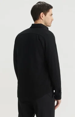 Czarna koszula slim fit w mikrowzór^Vistula Discount