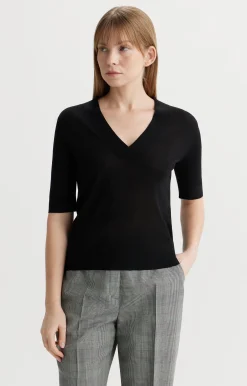 Gładki t-shirt swetrowy^Vistula Outlet